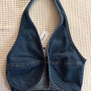 Nasty Gal Blue Denim Halter